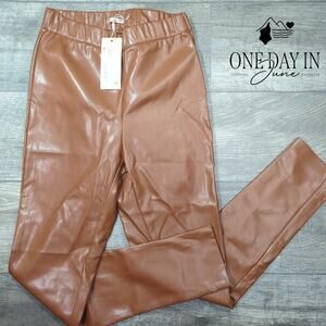 Esqualo Side Zip Faux Leather Pants Size 6